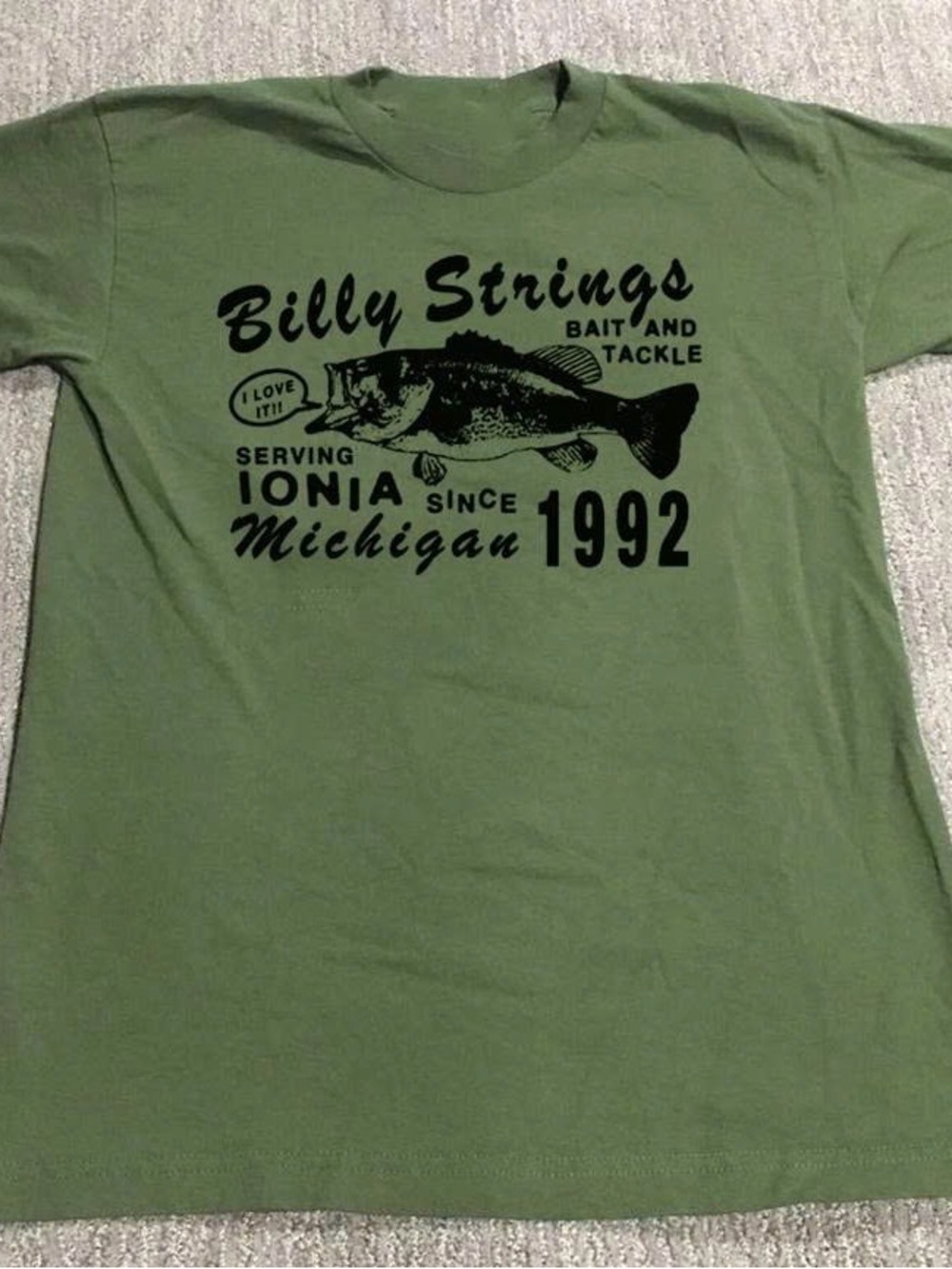 Mitali Green Fishing Graphic Tee with Black Print